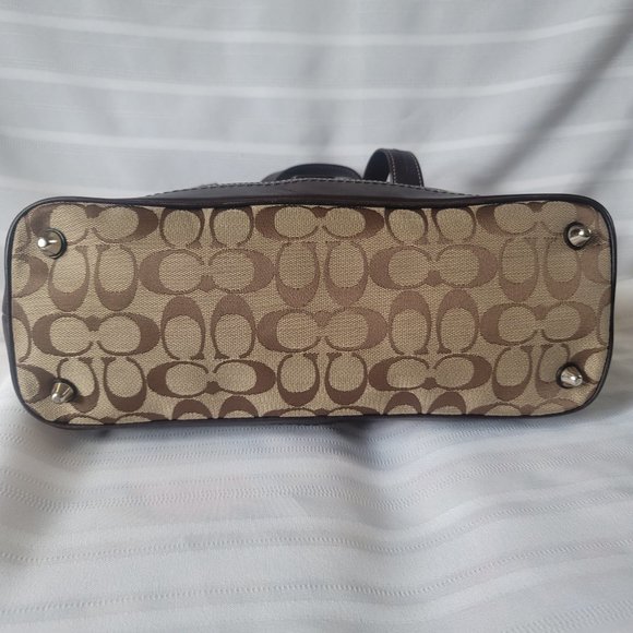 Coach Y2K Hampton Flap Jacquard Optic Signature Carryall Satchel Bag Purse - Picture 4 of 6